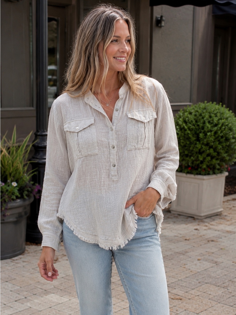 CJLA Natural Blouse